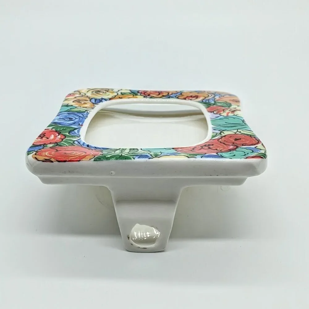 Hand-Painted Floral Porcelain Picture Frame